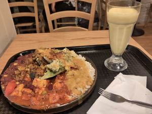 Large Plate with Lassi at Govinda's - North City in Dublin