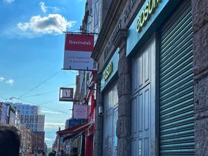 Sign   at Govinda's - North City in Dublin
