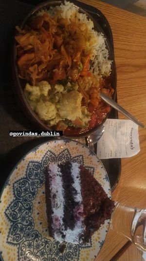 It is a vegan cake at Govinda's - North City in Dublin
