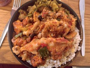Small plate - rice, dahl, 3 salads at Govinda's - North City in Dublin