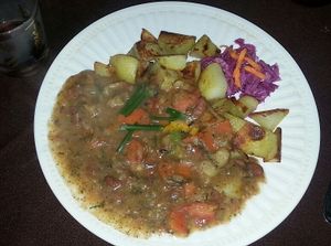Vegetarian Hungarian Goulash (vegan) at Red Chateau in Niagara Falls