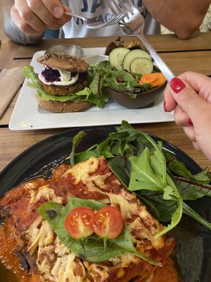 Vegan Lasagne & WOW Burger Combo at Moagem in Aljezur
