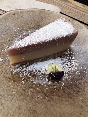 Lime and forest fruits cheesecake   at Moagem in Aljezur