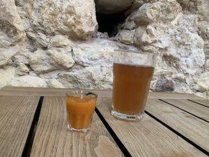 Medicinal corcuma Shot & home made kombucha   at Moagem in Aljezur