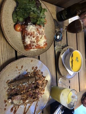 Lasagna and Jack sandwich   at Moagem in Aljezur