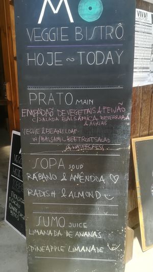 Menu of the day at Moagem in Aljezur