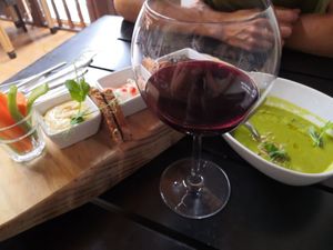 Wine and soup at Moagem in Aljezur