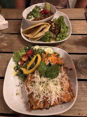 Vegan lasagne with lentils Bolognese! Yum! at Moagem in Aljezur