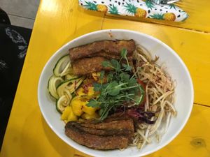 Raw bowl w/ tempeh added at Root 8 in Beamsville