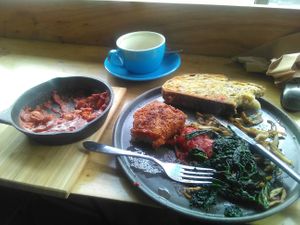 Vegan breakfast best anywhere. Nice mellow black coffee.
 at The Bakery in Tunbridge Wells