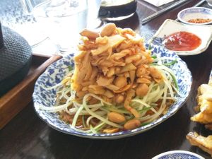 Spicy Bamboo Shoot Salad with nuts (Vegan) [£5.00] at Liutaio Music Cafe & Shop in Cambridge