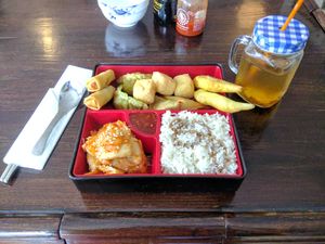  Vegan Karaage Bento [£9.00 Set Lunch with Cold Drink] at Liutaio Music Cafe & Shop in Cambridge