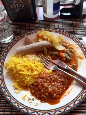 Lunch buffet at Addis Ethiopian Kitchen in Helsinki