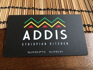 business card, front at Addis Ethiopian Kitchen in Helsinki
