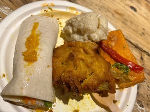 Plate from the buffet   at All Vegan in Barcelona