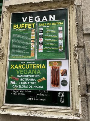 Menu   at All Vegan in Barcelona