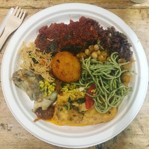 My buffet plate  at All Vegan in Barcelona