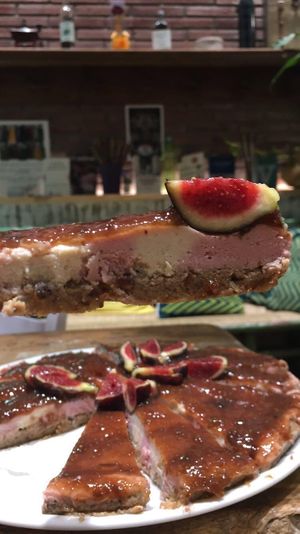 We finded delicious desserts, cakes, cookies, pays, muffins (this is a figs raw pay, really delicious), there are a sugar free options! at All Vegan in Barcelona