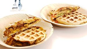 Savory waffels  at V-Box in Ghent