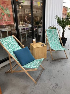 To relax outside at V-Box in Ghent