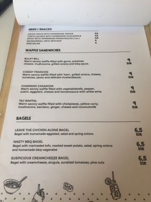 menu at V-Box in Ghent
