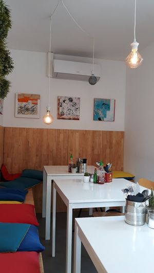 The space is small baut cosy at V-Box in Ghent