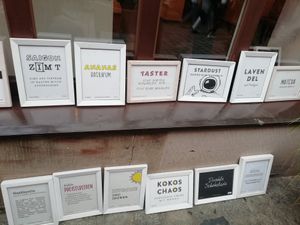 Flavors of the day at Die Kleine Eismanufaktur in Nuremberg