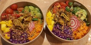 Express vegan bowls at La Fourchette Bio in Arcachon
