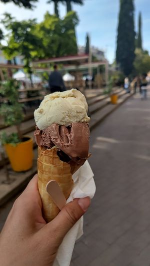 Vegan vanilla & chocolate in vegan cone at ego in Marseille
