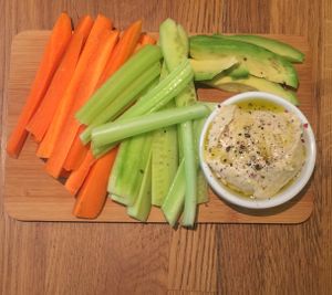 The Vegan plate cucumber avocado carrot and houmous  at Armand Bar et Cantine in Paris