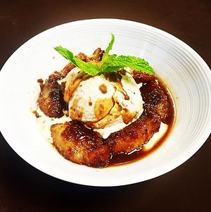 Bananas fosters at Nubar in Cambridge