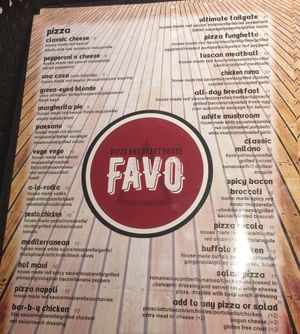 menu side 1 at Pizzeria Favo in Rochester