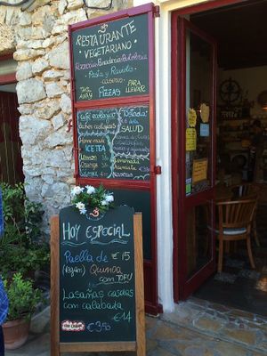 Menu at Sabores Naturales in Ibiza