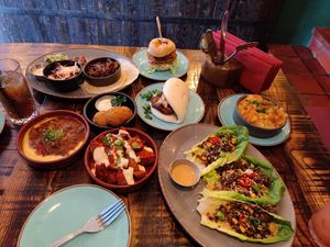 Selection of small plates at The Tipsy Vegan in Cambridge