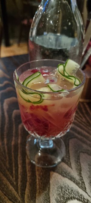 Raspberry and Cucumber Lemonade at The Tipsy Vegan in Cambridge