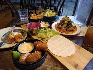 Delicious tapas range - our favourite is the farinata! at The Tipsy Vegan in Cambridge
