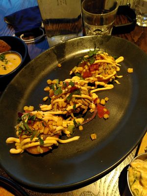 mushroom arepas at The Tipsy Vegan in Cambridge