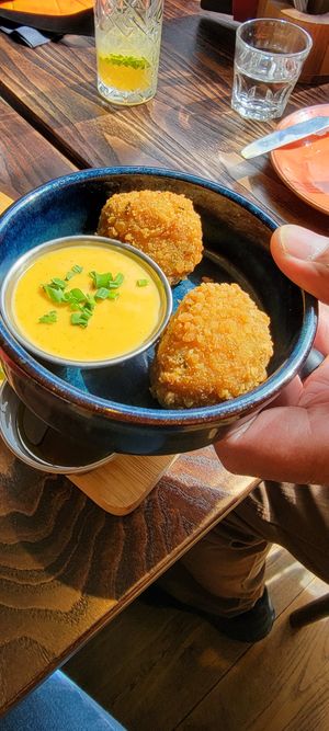 Forgot the name but it comes with 3. I ate one right away.  So good and that sauce is wow! 😍 at The Tipsy Vegan in Cambridge