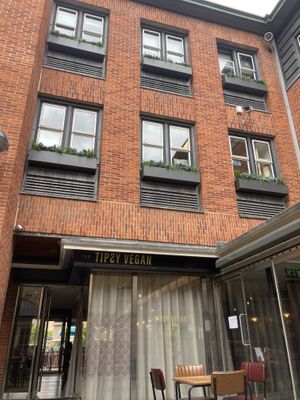 Outside the back   at The Tipsy Vegan in Cambridge