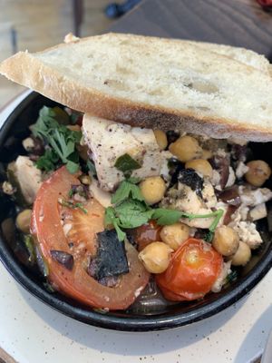 Parcel cooked tofu   at The Tipsy Vegan in Cambridge