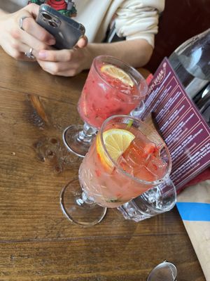 Blackberry & cucumber lemonade, strawberry and basil lemonade   at The Tipsy Vegan in Cambridge
