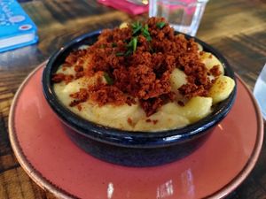 Mac and cheese (October 2022) at The Tipsy Vegan in Cambridge