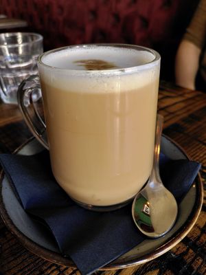 Decaf latte (October 2022) at The Tipsy Vegan in Cambridge