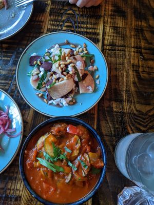 Root vegetables and Hungarian ragout at The Tipsy Vegan in Cambridge