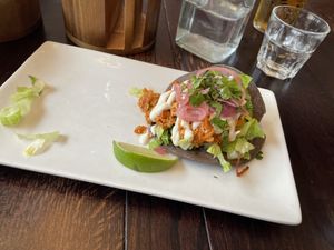 Tostadas (there was two, I ate the other one)  at The Tipsy Vegan in Cambridge