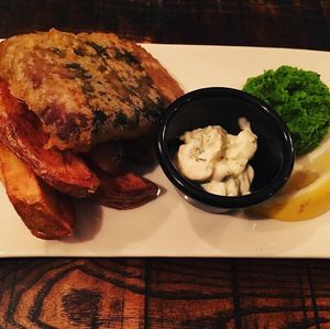 The Tofu and Nori fish and chips at The Tipsy Vegan in Cambridge