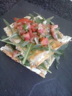 Chickpea bruschetta at Hortela in Portimao