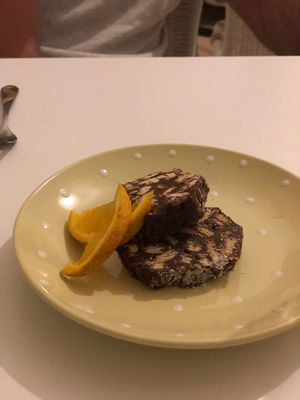vegan chocolate salami at Hortela in Portimao