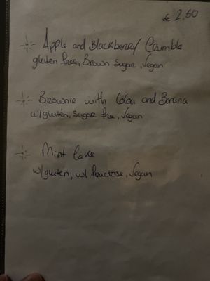 Pudding menu  at Hortela in Portimao