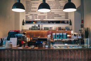 Bar view from the front at Elska Coffee in Vilnius